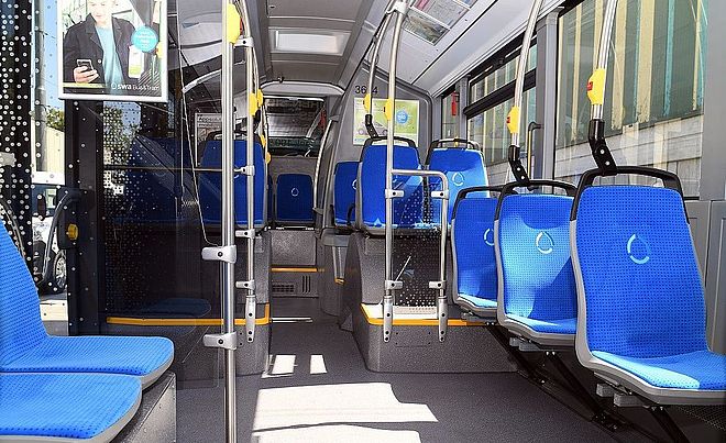 Innenraum der neuen Busse.