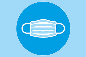 Maskenpflicht-Zeichen. - Ein Klick auf das Bild führt zur vergrößerten Fotoansicht.