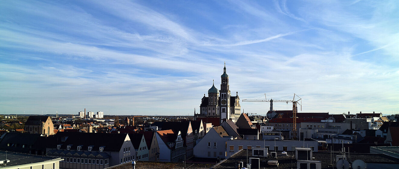 Panoramaansicht über die Stadt Augsburg