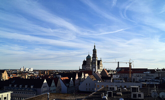 Panoramaansicht über die Stadt Augsburg