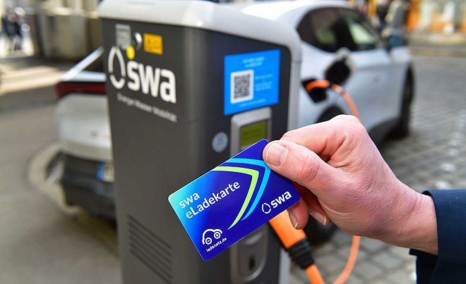neue swa Ladekarte mit Ladesäule am Hohen Weg