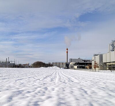 Foto des Biomassekraftwerks der swa.