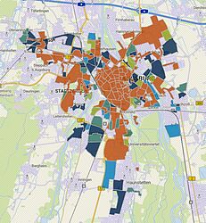 Übersicht des swa Wärmeausbaus in Augsburg