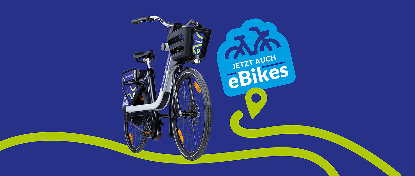 Ein mechanisches Rad mit dem Aufdruck "swabi" zusammen mit einer grünen Linie