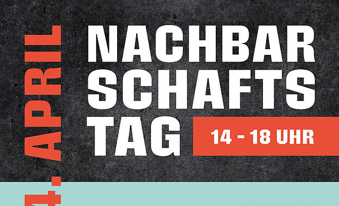 Postkarte des Nachbarschaftstag am 04 April 2025 von 14-18Uhr im Gaswerk. Weiterverlinkung auf Gaswerk Nachbarschaftstag Newsartikel