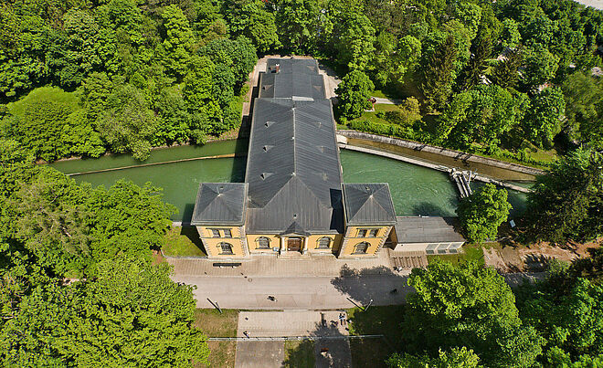 Das Historische Wasserwerk am Hochablass in Augsburg.