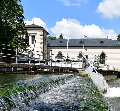 Außenansicht vom Hochablass Wasserwerk in Augsburg
