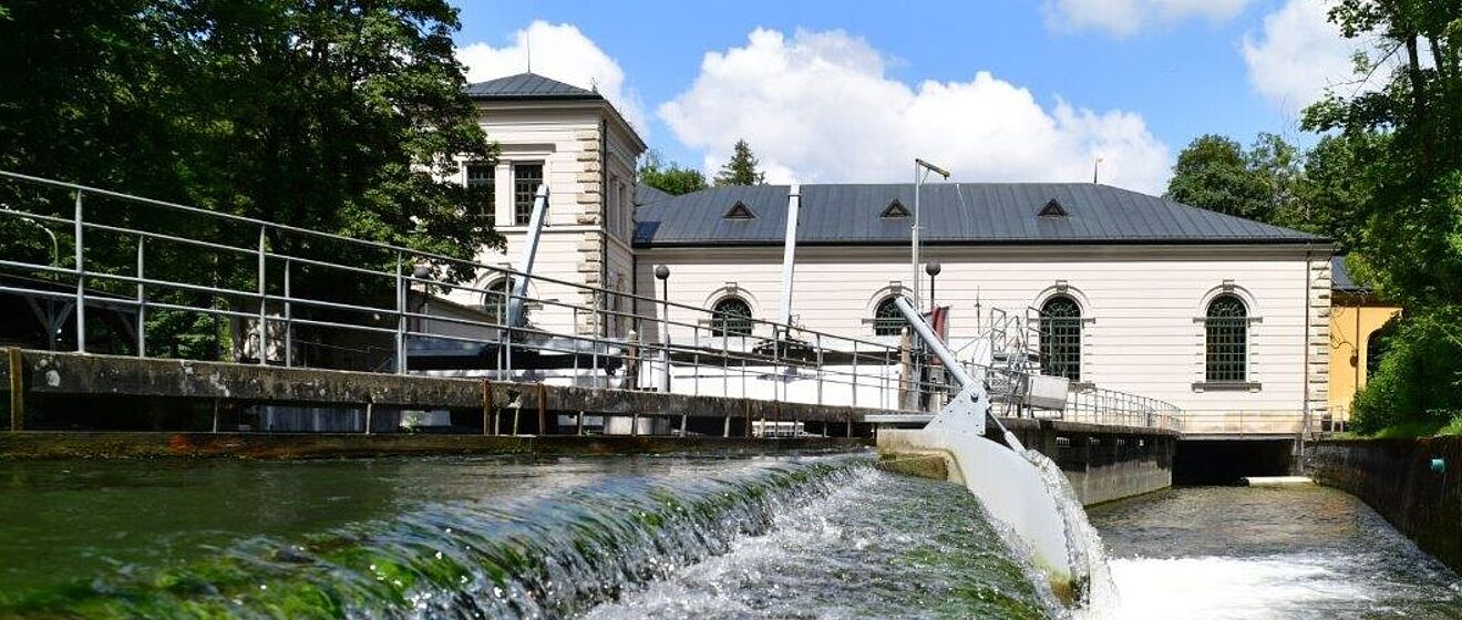 Außenansicht vom Hochablass Wasserwerk in Augsburg