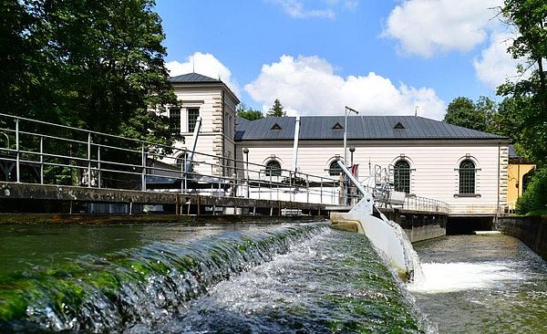 Außenansicht vom Hochablass Wasserwerk in Augsburg