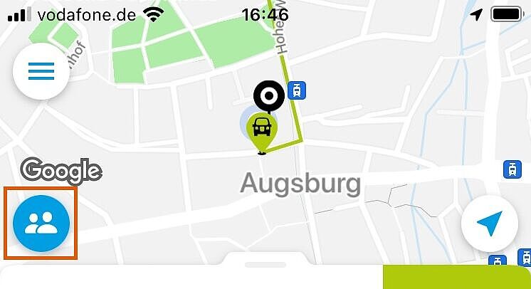 Buchungsbeispiel in der Swaxi-App