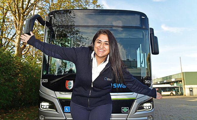 Busfahrerin Sandi