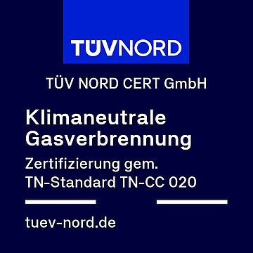 TÜV Nord klimaneutrales Gas Zertifizierung gemäß TN-Standard TN-CC 020