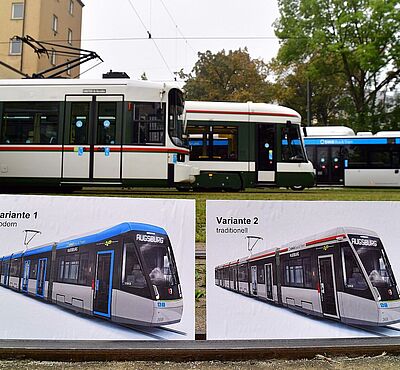 Header: Werbebild neues Straßenbahndesign 