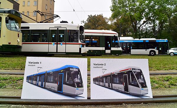 Header: Werbebild neues Straßenbahndesign 