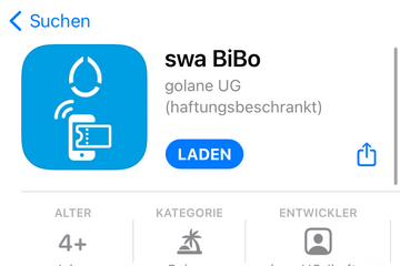 swa BiBo-App im Appstore zum herunterladen. - Beim anklicken wird das Bild vergrößert.
