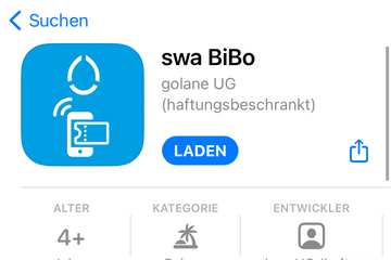 swa BiBo-App im Appstore zum runterladen. - Beim anklicken wird das Bild vergrößert. 