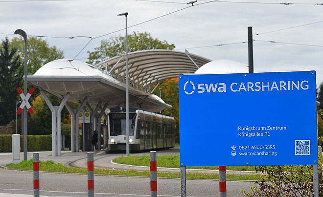 Bild des swa Carsharing Standorts Königsbrunn Zentrum.