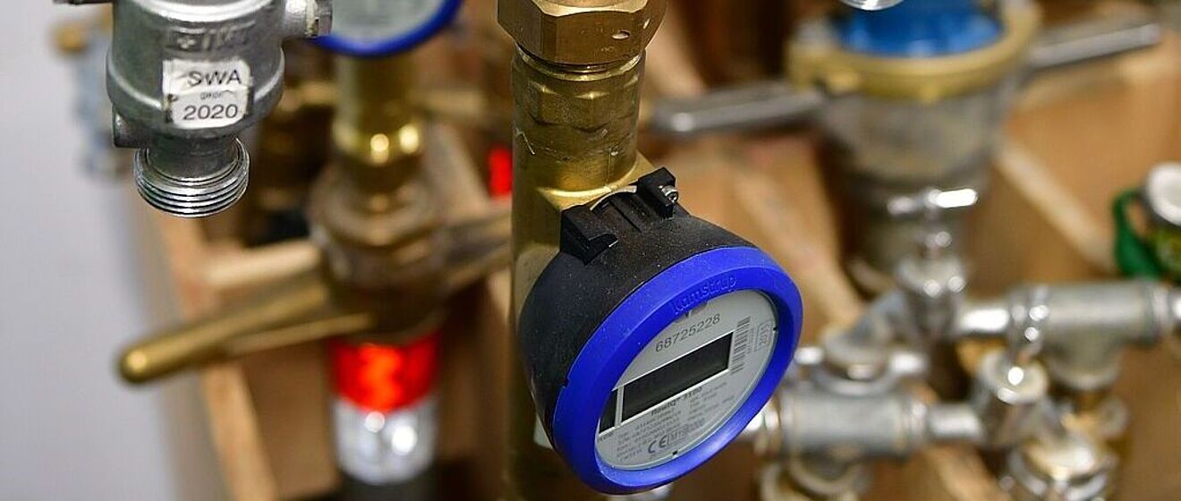 Strandrohr Wasserzähler. 