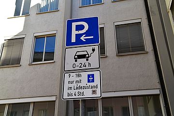 Parkschild mit Ladeinfo